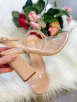 PARTY HARD CLEAR STRAP HEELS-NUDE