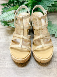 BERMUDA STRAPPY BLOWFISH WEDGE SANDAL-CASHEW