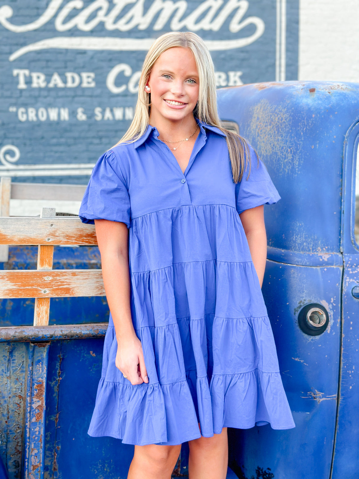 BLUE MOON TIERED DRESS-ROYAL BLUE