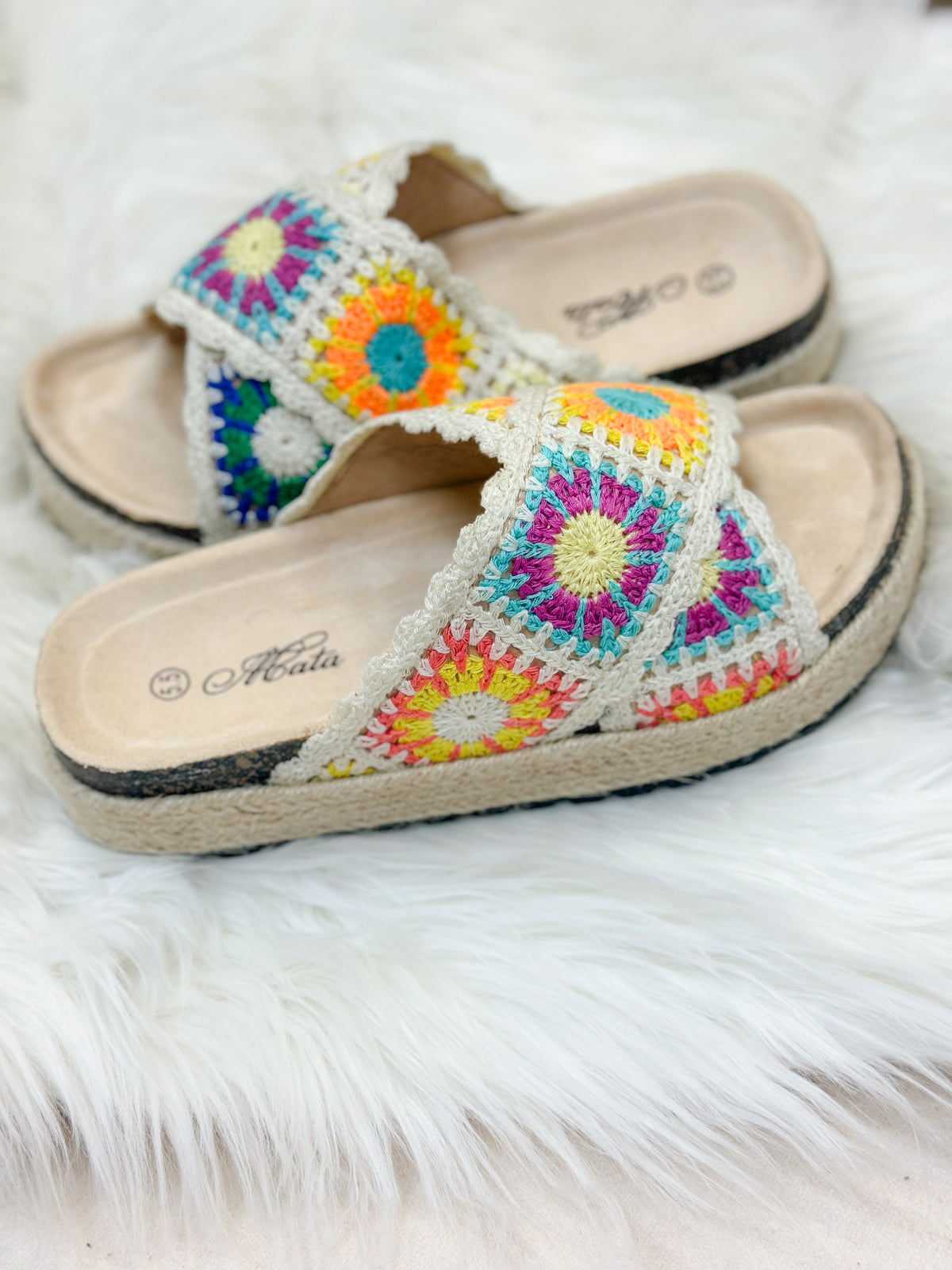 SULLY CROCHET SLIDE SANDAL-MULTI