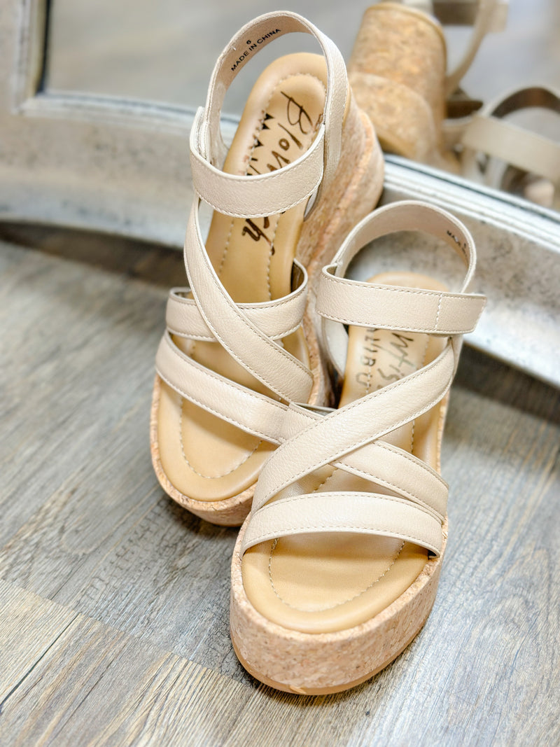 BREE BLOWFISH WEDGE SANDAL-ALMOND HAZE