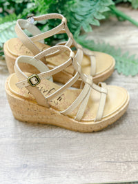 BERMUDA STRAPPY BLOWFISH WEDGE SANDAL-CASHEW