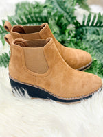 LATTE WEDGE BOOTI-TOBACCO SUEDE