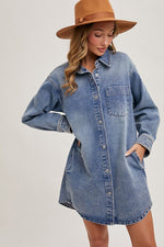 IVY DENIM DRESS-MEDIUM WASH