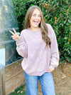 OVERSIZED FLEECE PULLOVER-ROSE