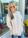 HELLO FALL FLEECE PULLOVER-MOCHA