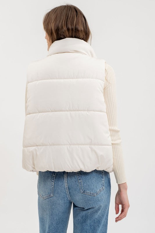 PUFFER VEST-IVORY