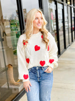 QUPID HEART SWEATER-WHITE