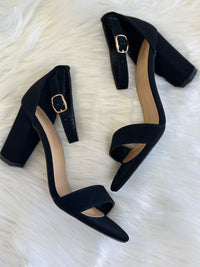 SHOW MUST GO ON CHUNKY HEEL SANDAL-BLACK