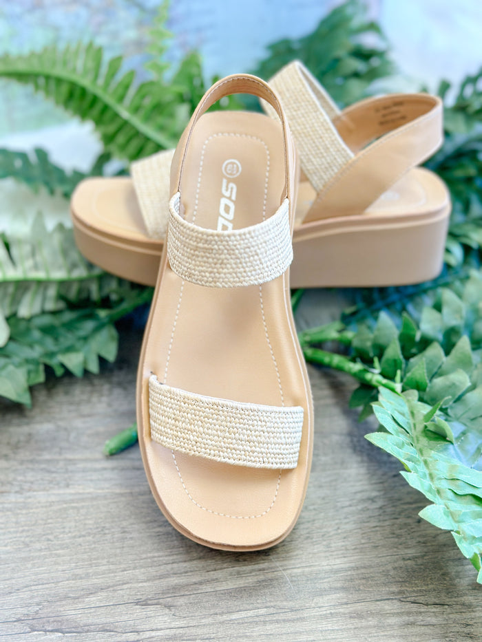 TESSIE RAFFIA WEDGE-NATURAL