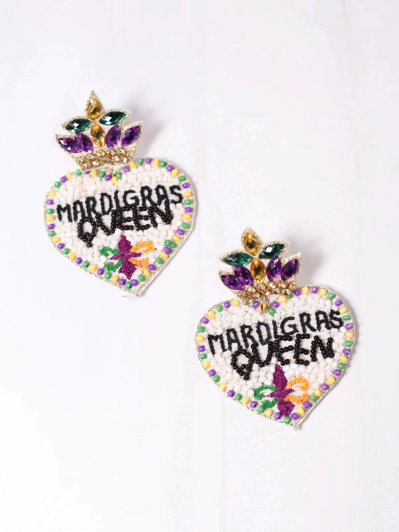 MARDI GRAS QUEEN EARRINGS