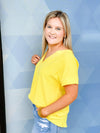 ALLIE WOVEN TOP-YELLOW
