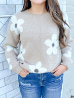 FLOWER TIME SWEATER-KHAKI