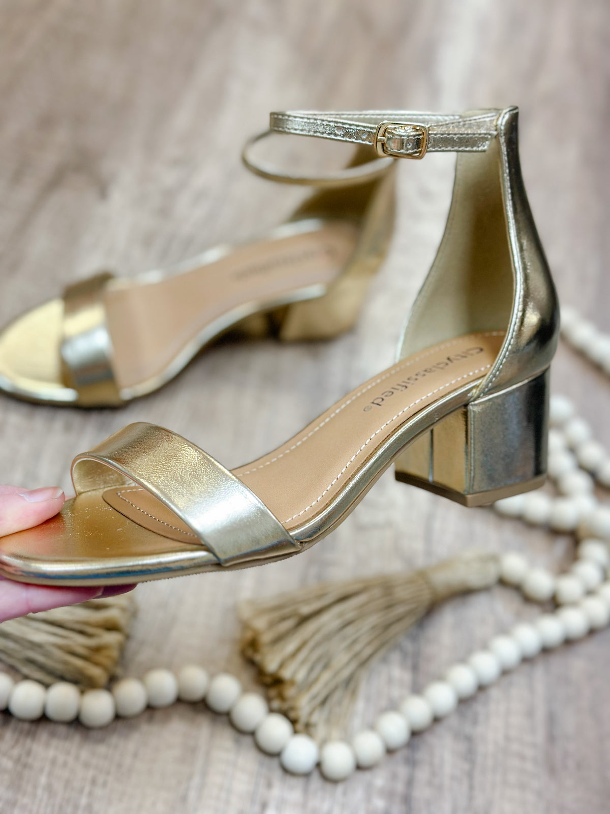 DIVA CHUNKY HEEL-GOLD