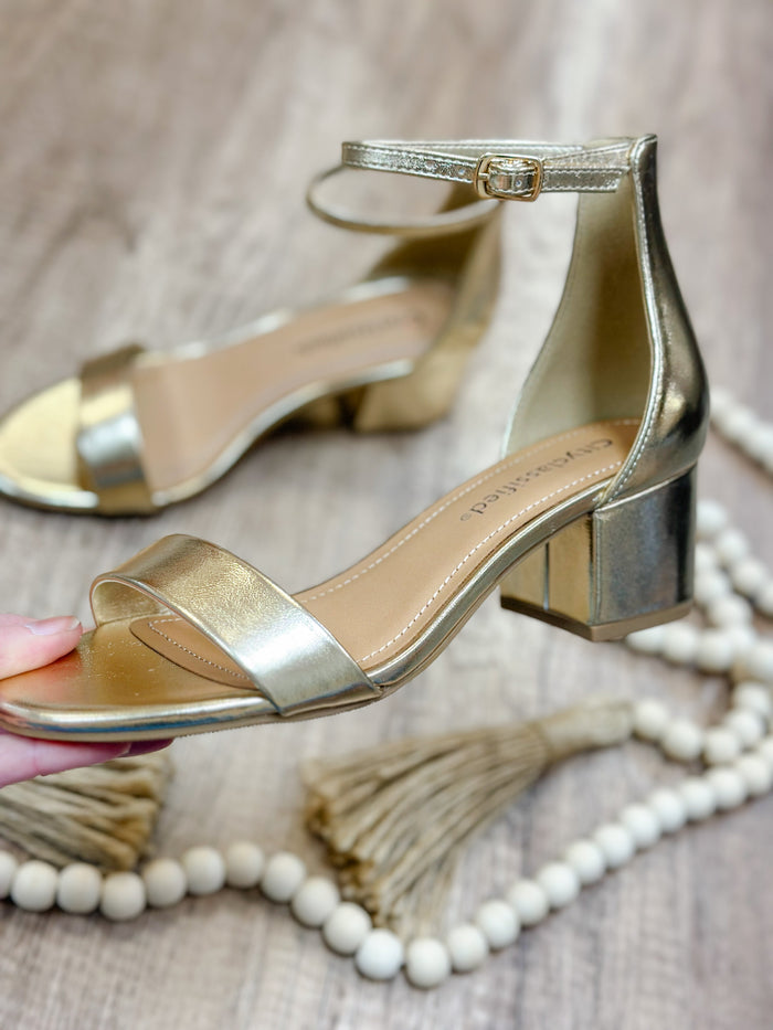 DIVA CHUNKY HEEL-GOLD