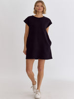 GOING PLACES TEXTURED DRESS-BLACK