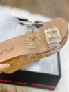 CRYSTAL CORKYS WEDGE- CLEAR