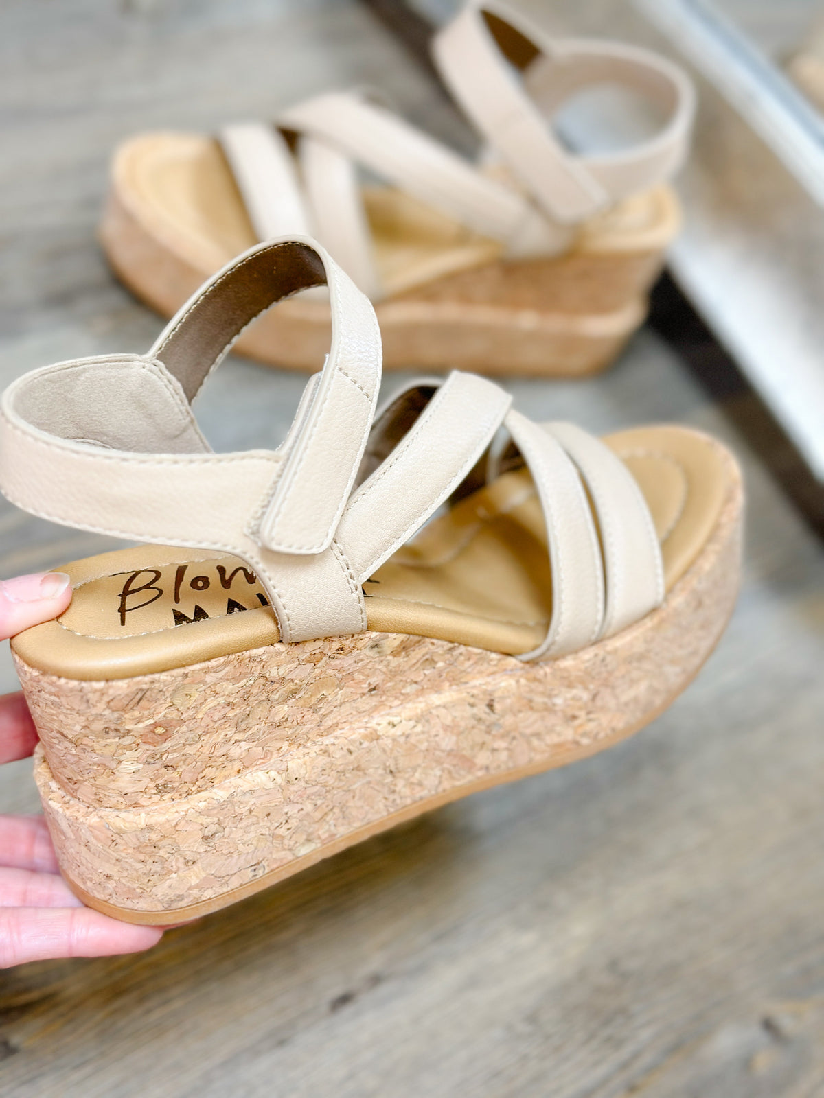 BREE BLOWFISH WEDGE SANDAL-ALMOND HAZE