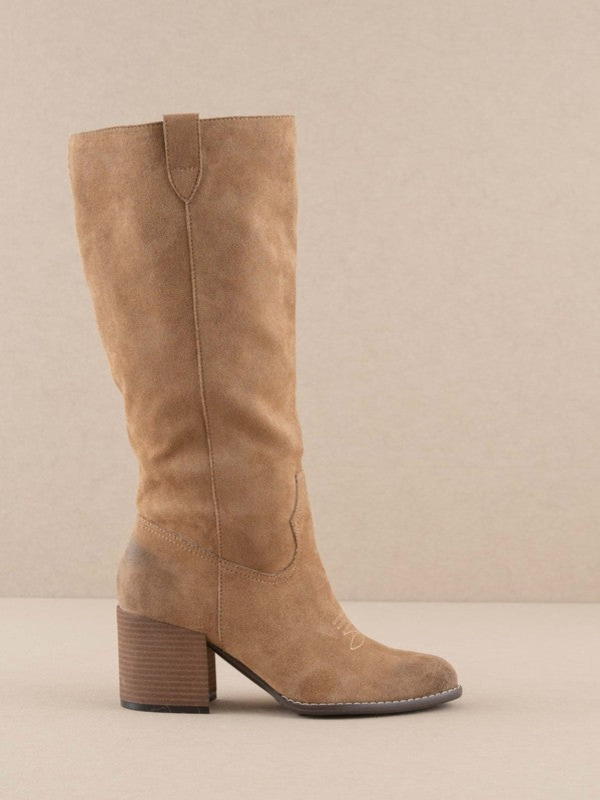 ROXIE KNEE BOOT-TAN SUEDE