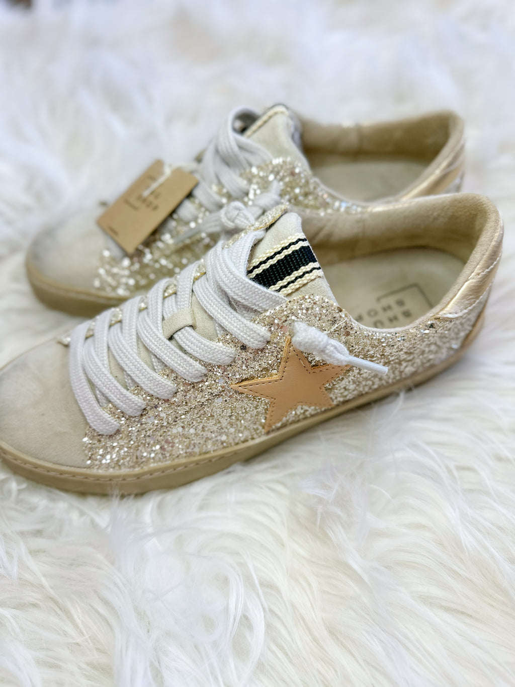 PAULY SHUSHOP SNEAKERS-GOLD GLITTER