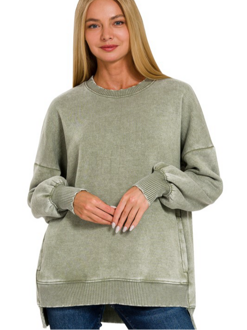 HELLO FLEECE PULLOVER-GREEN