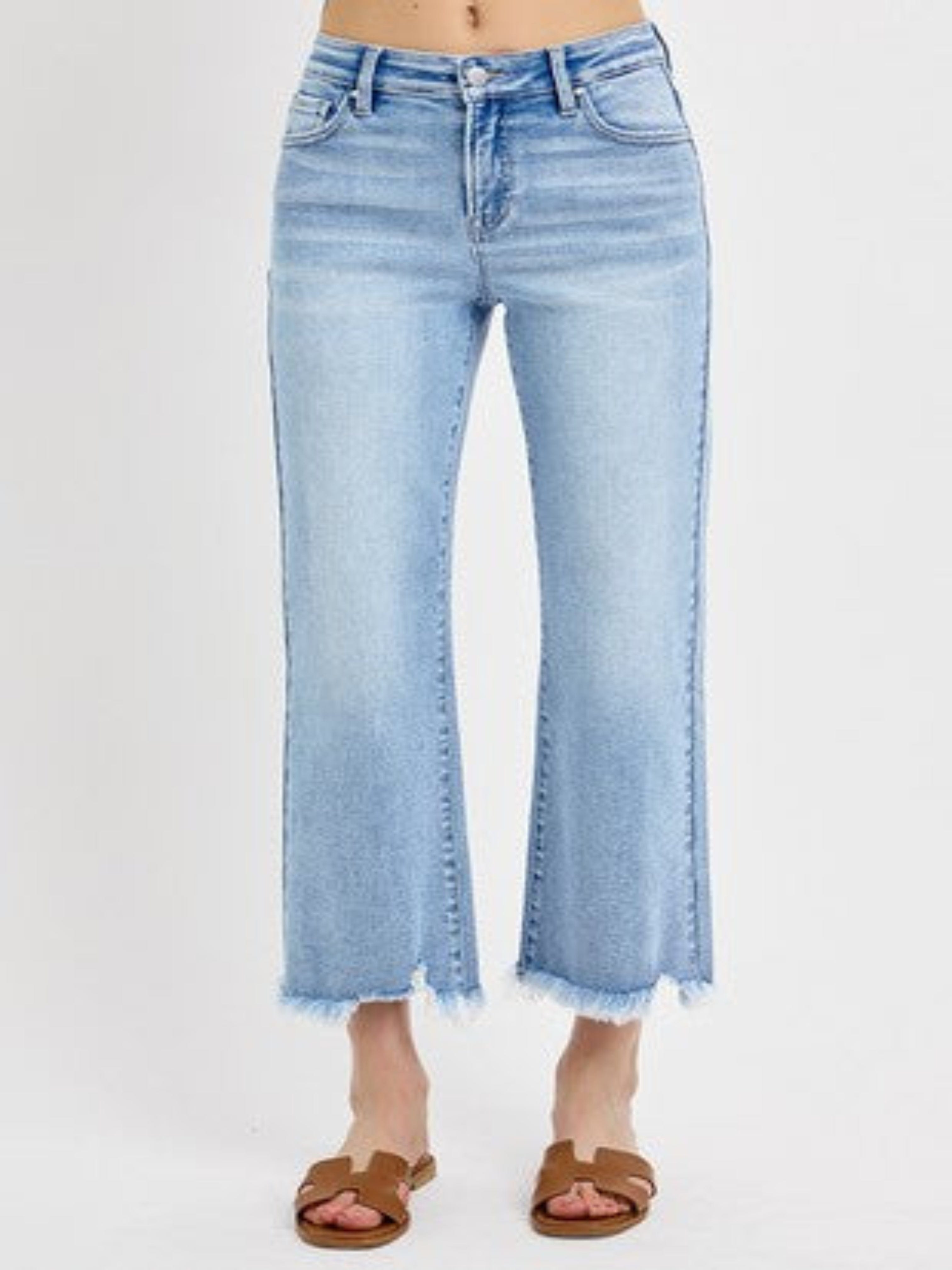 [CKJ] Relaxed Cropped Fit Roll-Up Light Blue Jeans ★人気★ 8488B0D5-CC64-46A0-9E84-