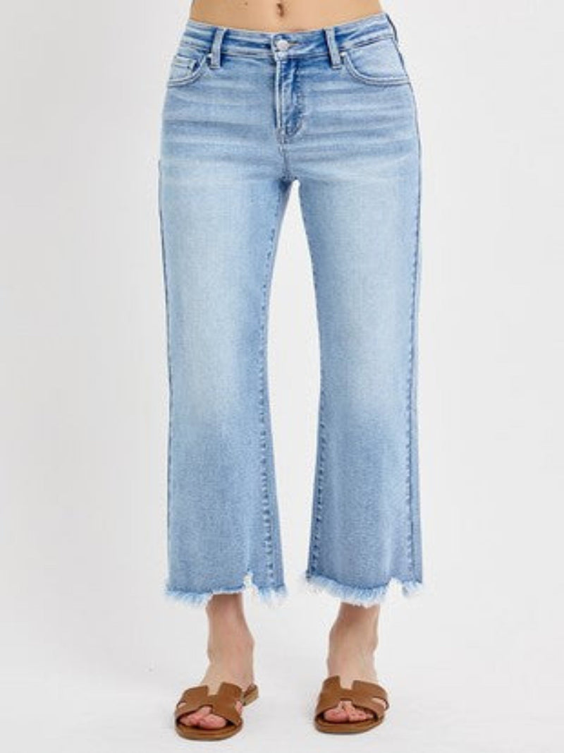 RILEY MID RISE CROPPED JEANS-LIGHT WASH