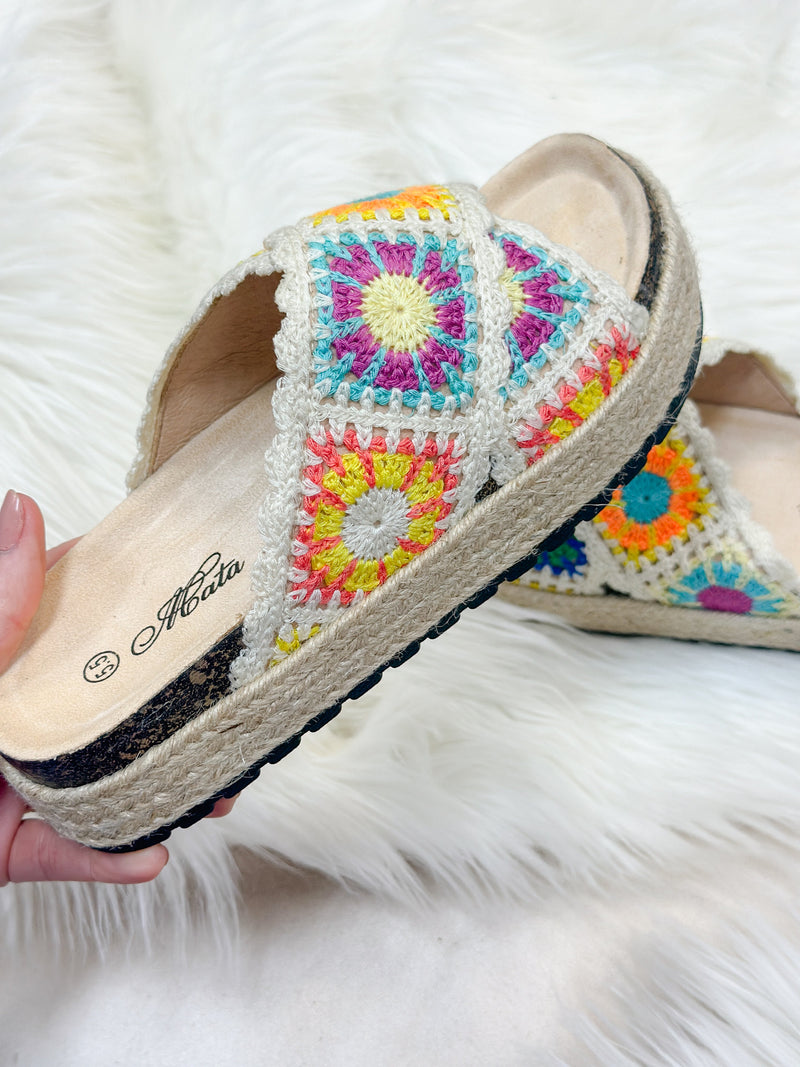 SULLY CROCHET SLIDE SANDAL-MULTI