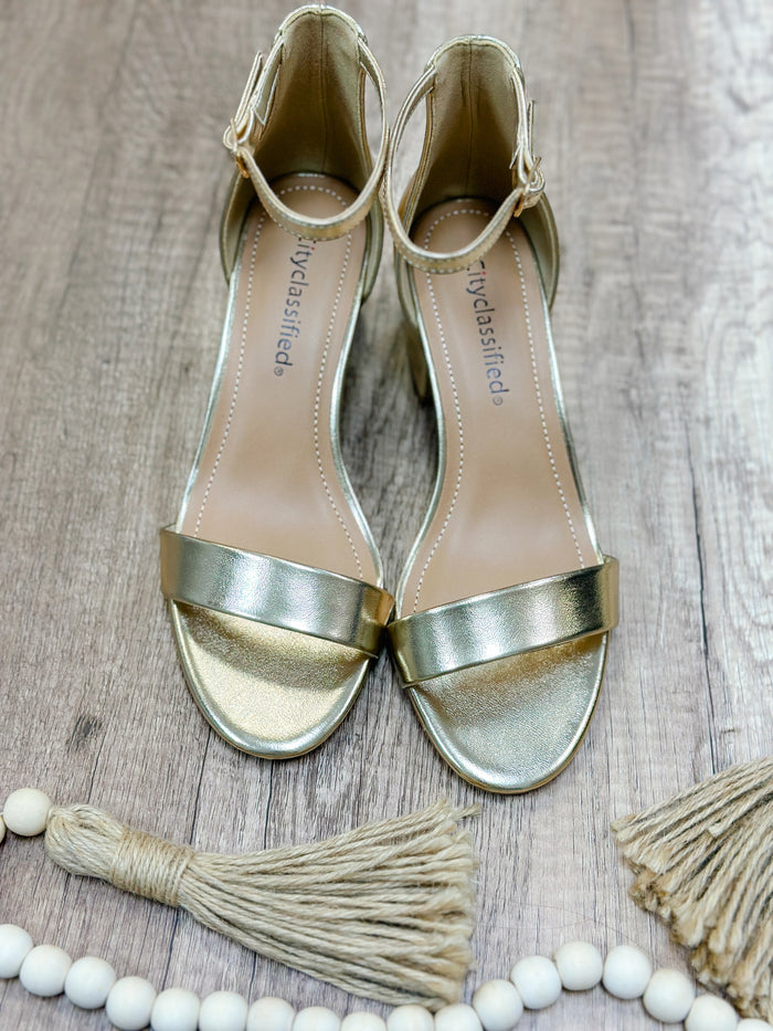 DIVA CHUNKY HEEL-GOLD