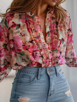 FLORIAN BUTTON DOWN TOP-FLORAL PRINT