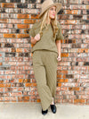 QUILTED LOUNGE SET-OLIVE