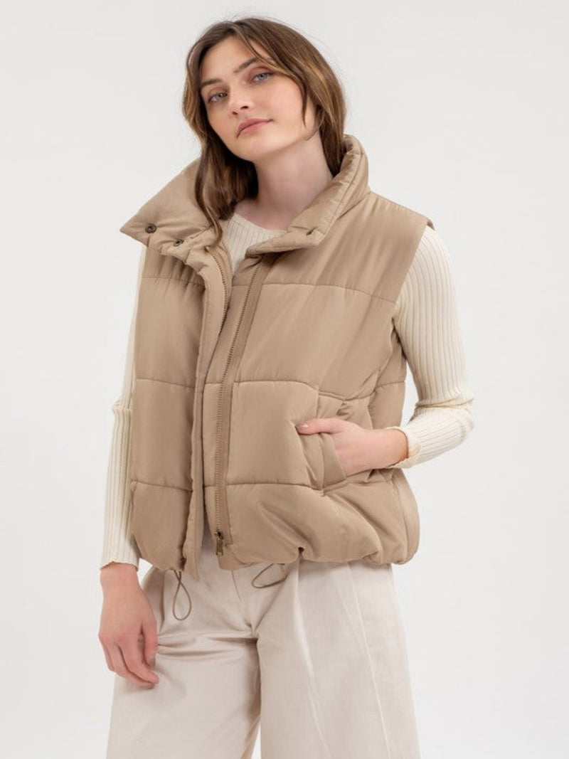 PUFFER VEST-MOCHA