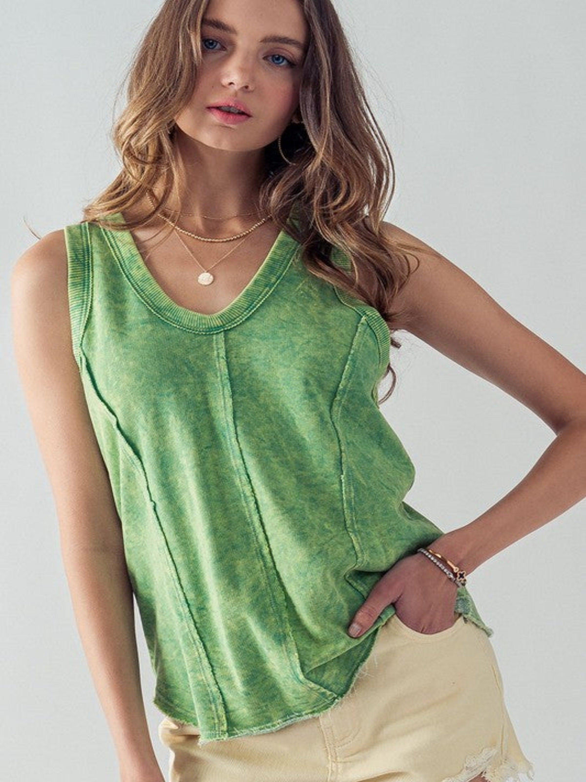 MARISSA RACERBACK TANK TOP-APPLE GREEN