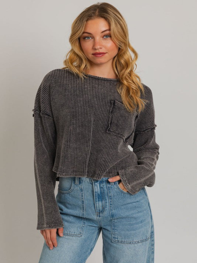 BECKY PULLOVER-CHARCOAL