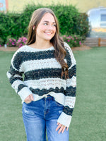 SIENNA CROCHET SWEATER-BLACK