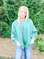 OVERSIZED FLEECE PULLOVER-GREEN