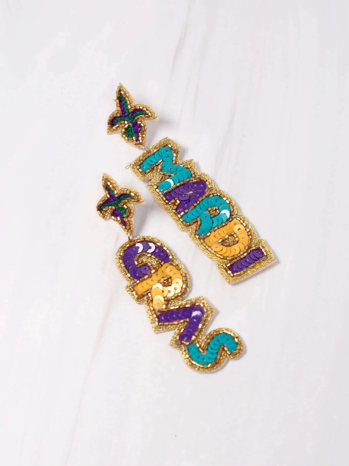 MARDI GRAS FLEUR DI LIS EARRINGS