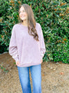 OVERSIZED FLEECE PULLOVER-ROSE