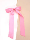 SILKY SATIN BOW LACE HAIR CLIP-PINK