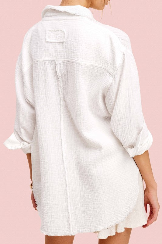 DANI BUTTON DOWN TOP-WHITE