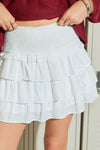 RUFFLED TIERED SKORT-WHITE