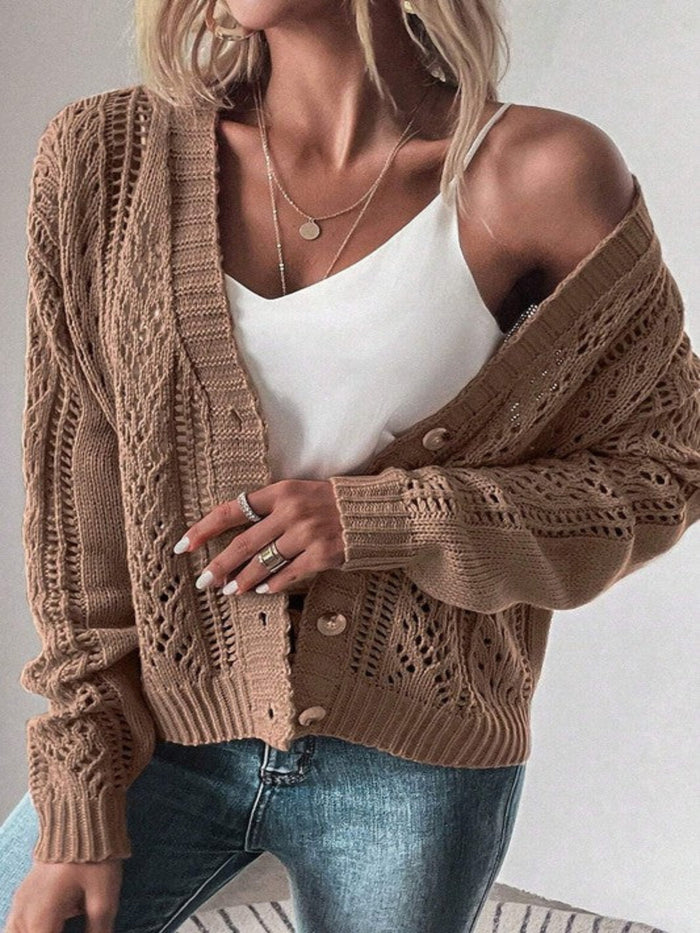 FALL FAVORITE CARDIGAN-BROWN