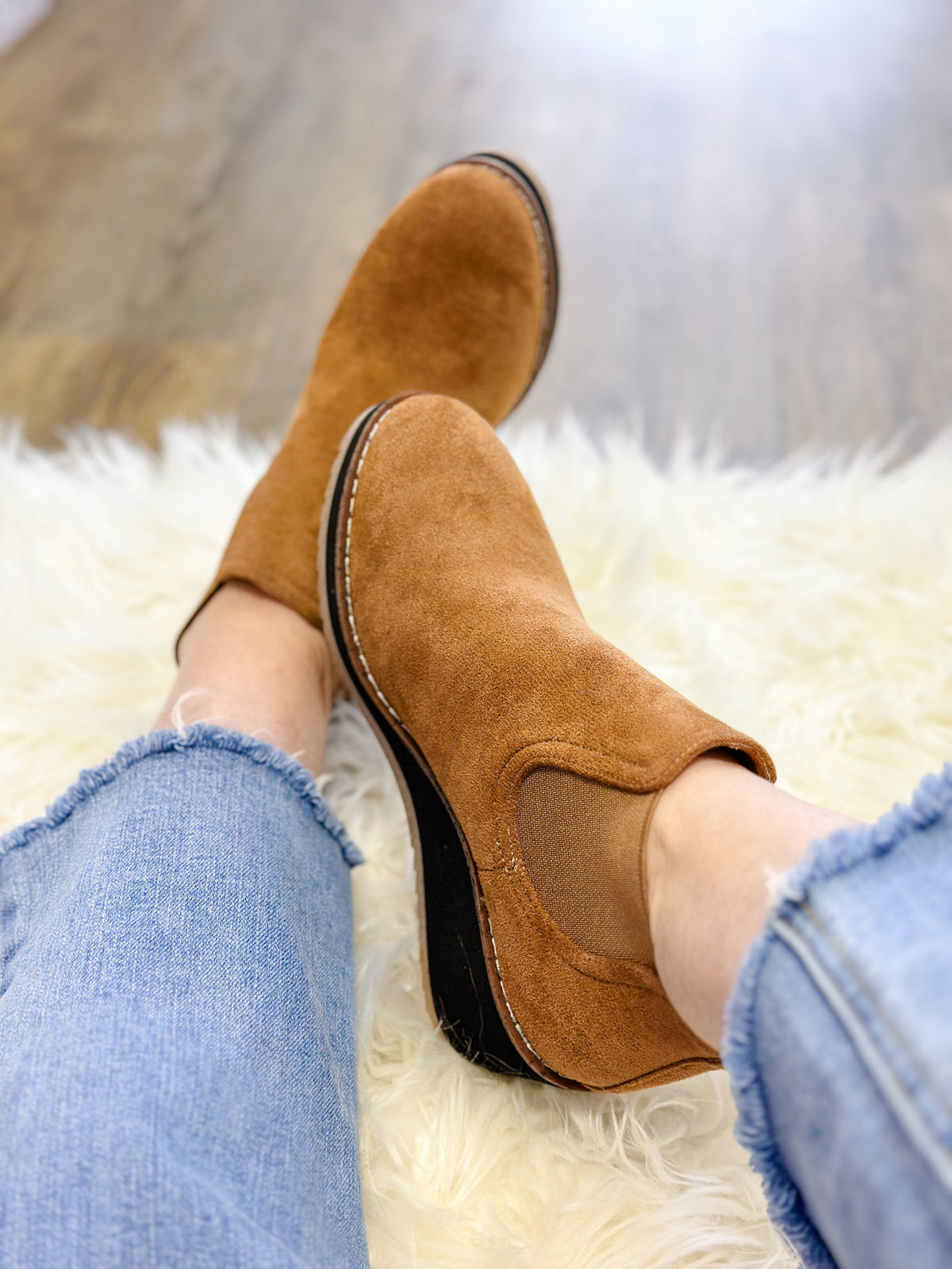 LATTE WEDGE BOOTI-TOBACCO SUEDE