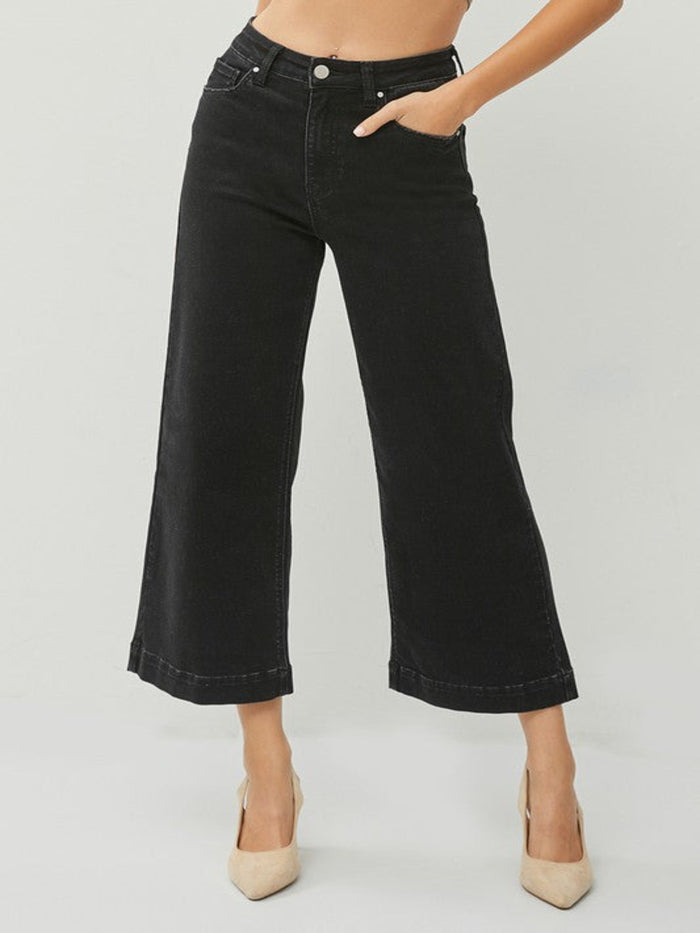 BRADY WIDE LEG JEANS-BLACK