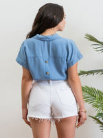 DARCY TOP-CHAMBRAY