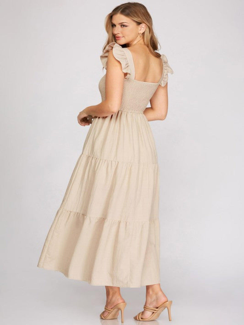 DAY DREAMER DRESS-TAUPE