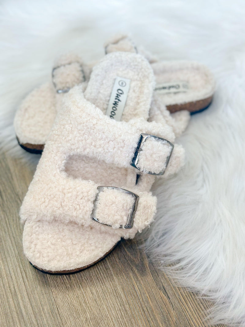 TEDDY BUCKLE SLIDE-CREAM