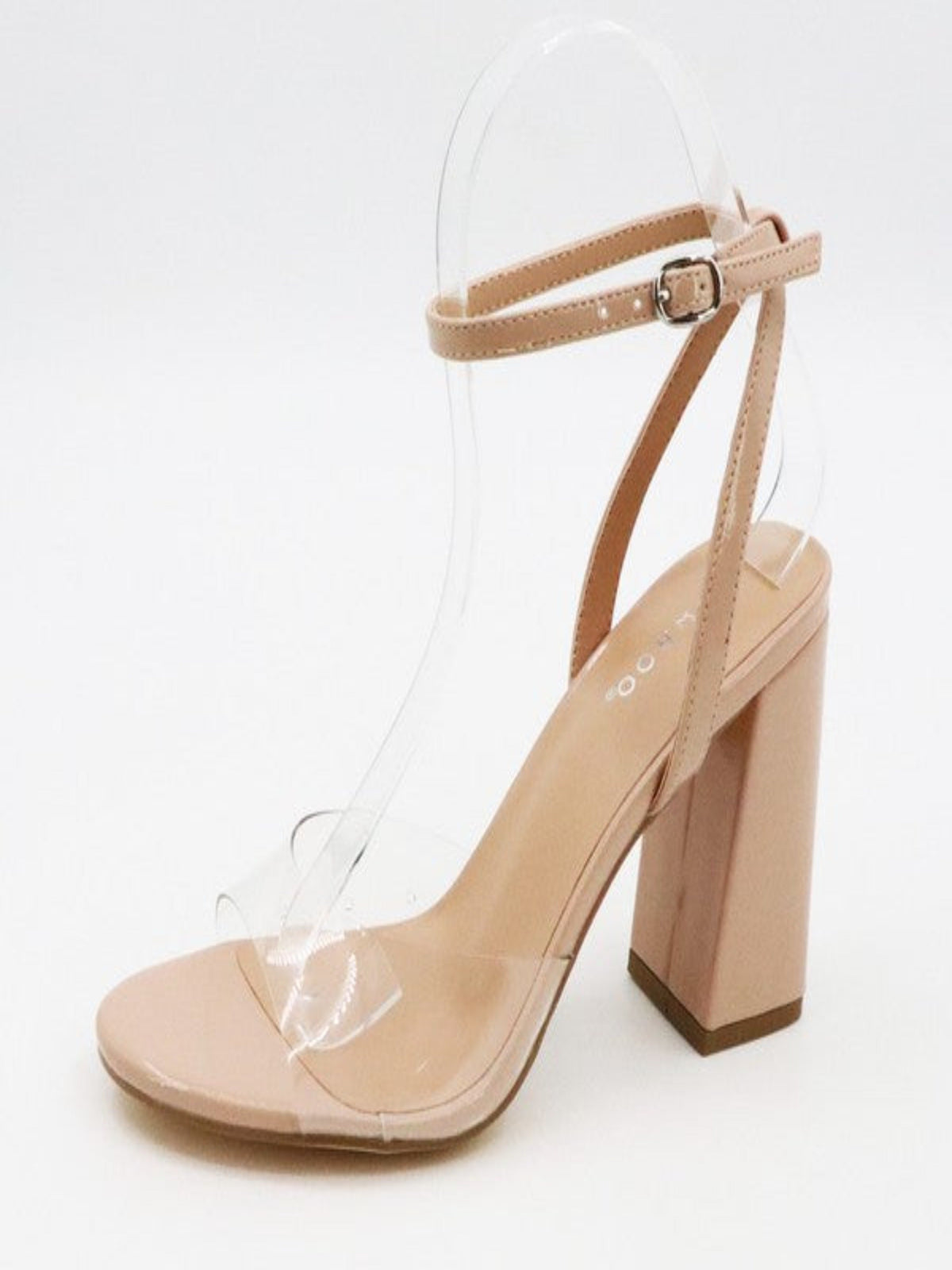 PARTY HARD CLEAR STRAP HEELS-NUDE