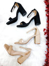 ADORE BLOCK HEEL SANDAL WITH ANKLE STRAP-BLACK-Funky Shoes Laurel