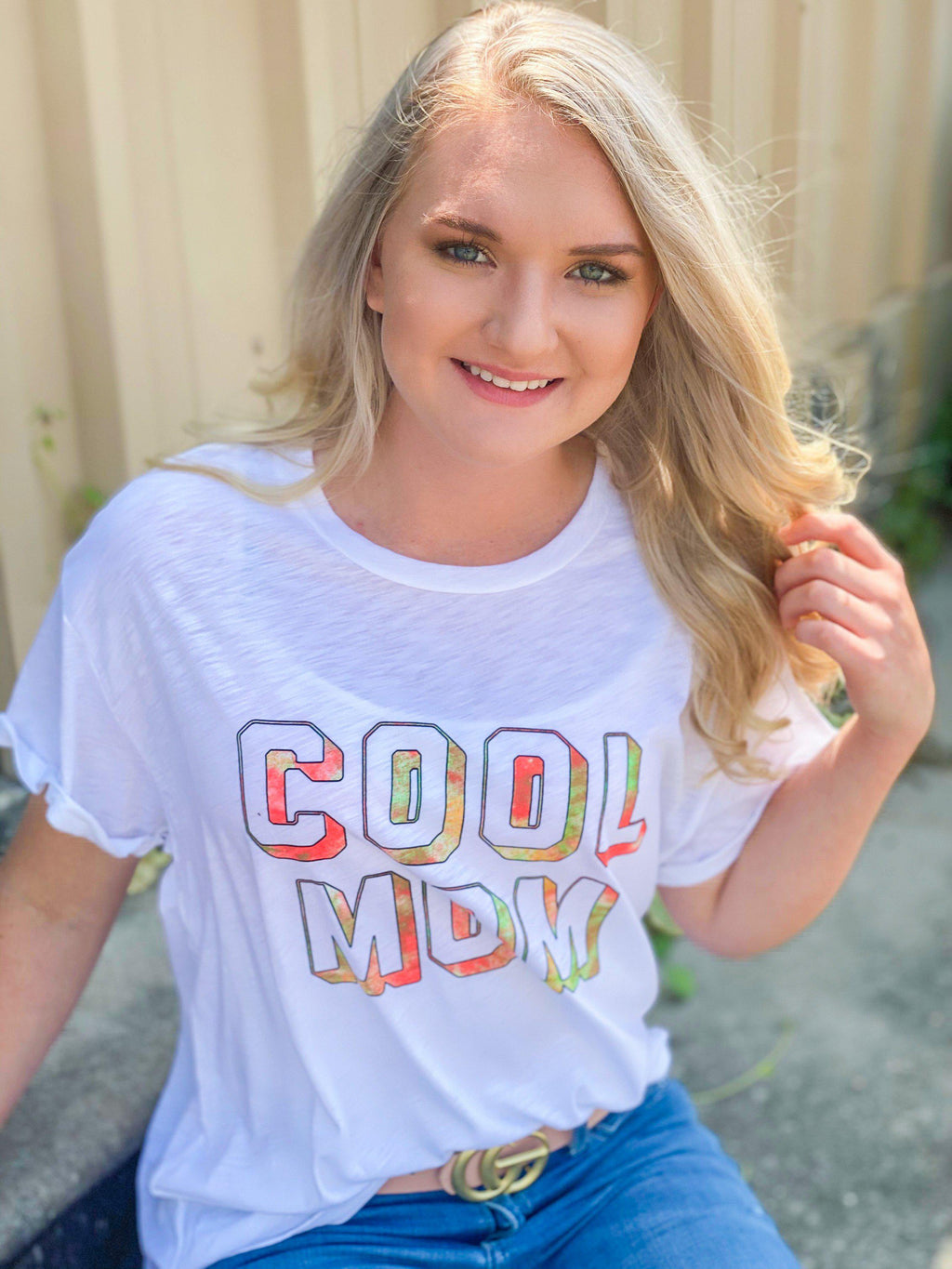 COOL MOM GRAPHIC TEE WHITE-Funky Shoes Laurel